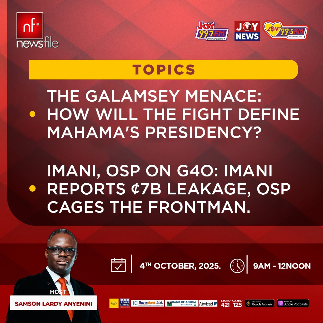 This Saturday on Newsfile: Fight against galamsey and IMANI's GH¢7bn leakage Gold-for-Oil programme