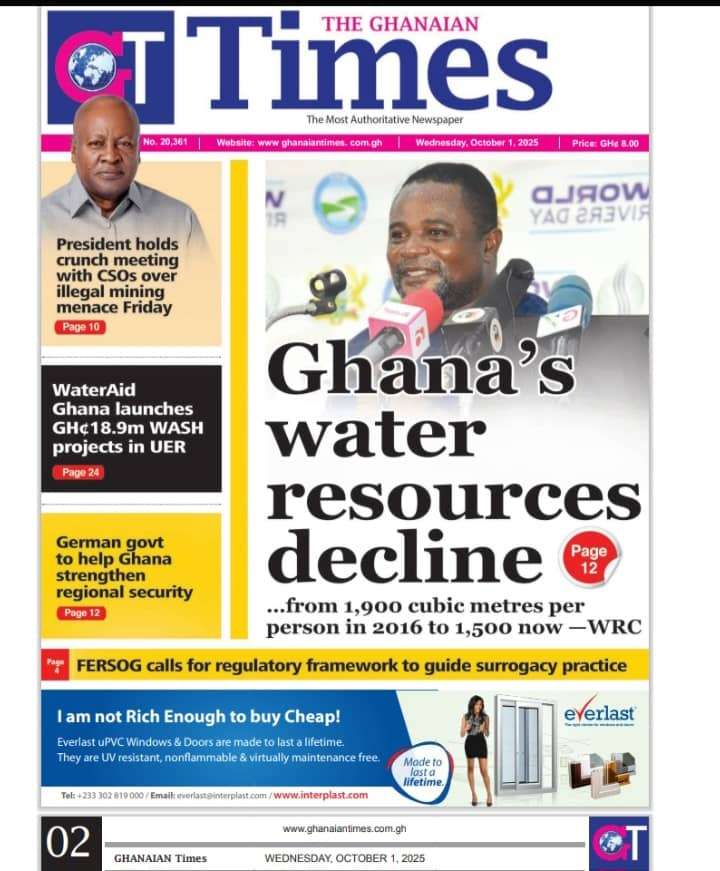 Today's front pages: Wednesday, October 1, 2025