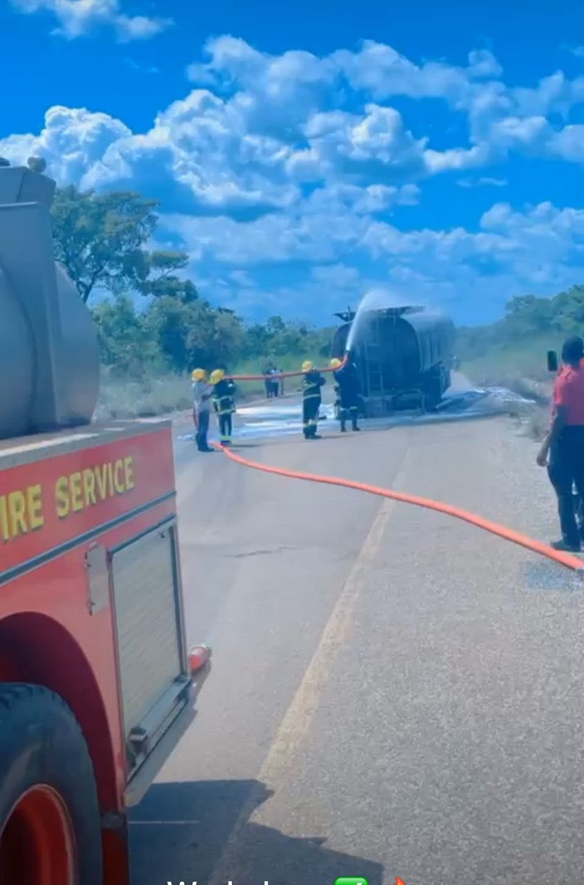 Fuel tanker fire contained by firefighters in Savannah Region