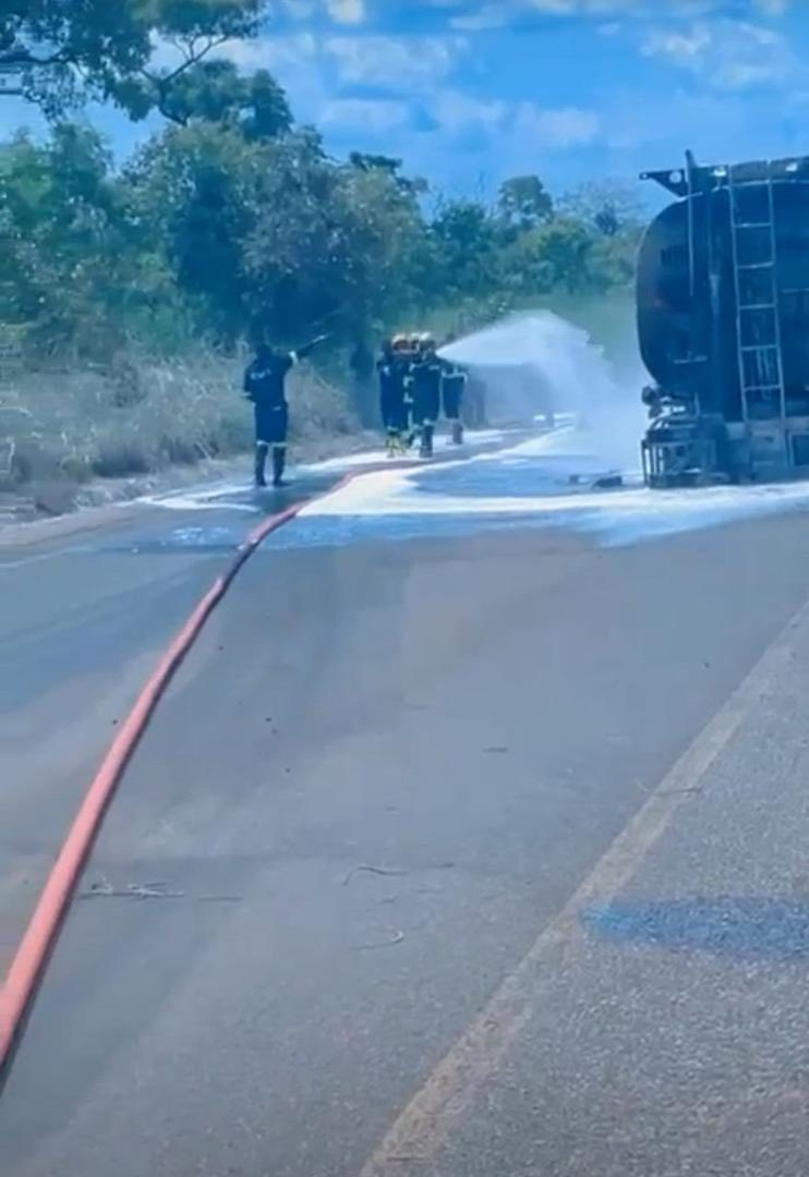 Fuel tanker fire contained by firefighters in Savannah Region
