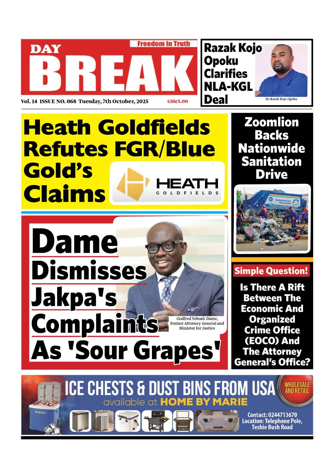 Todays Front pages: Tuesday, October 7, 2025