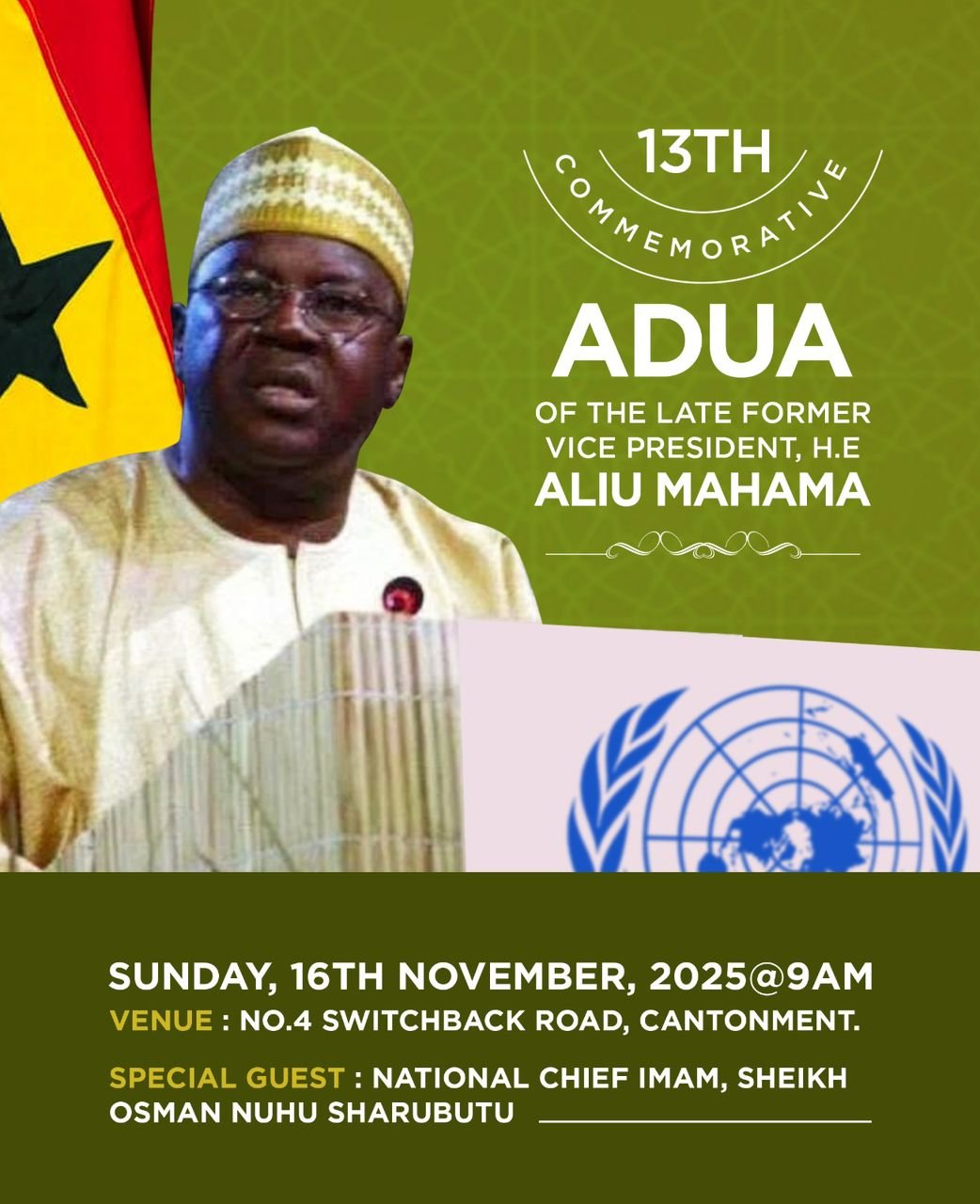 13th Remembrance Prayers for late Vice President Aliu Mahama on Sunday