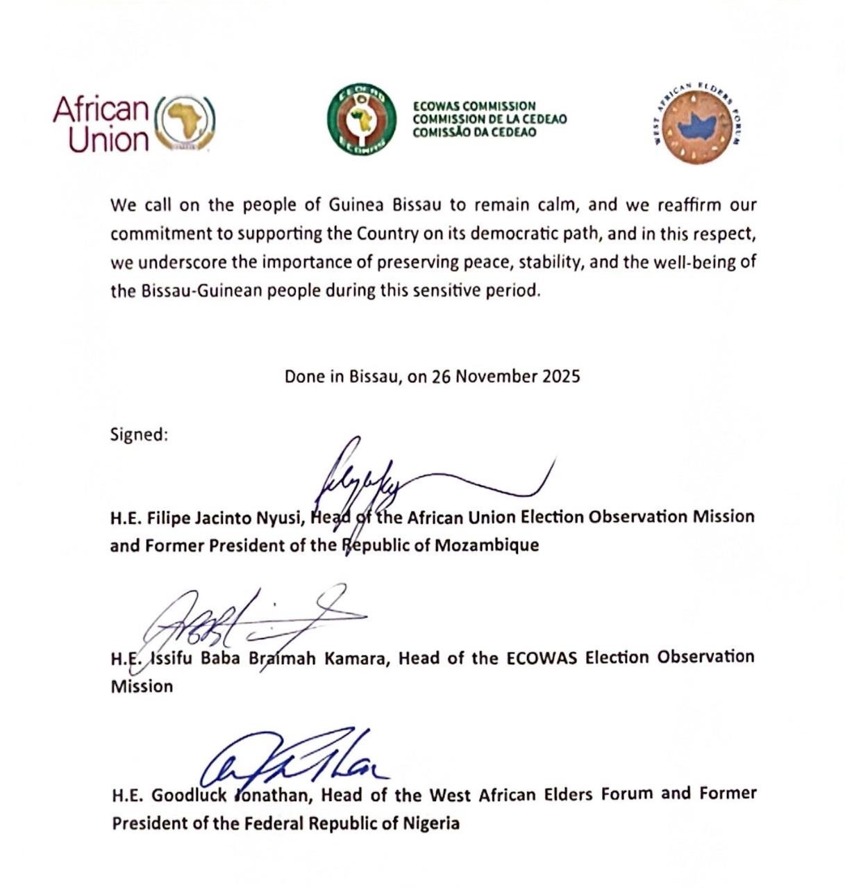 African Union, ECOWAS, and West African Elders condemn coup in Guinea-Bissau following elections