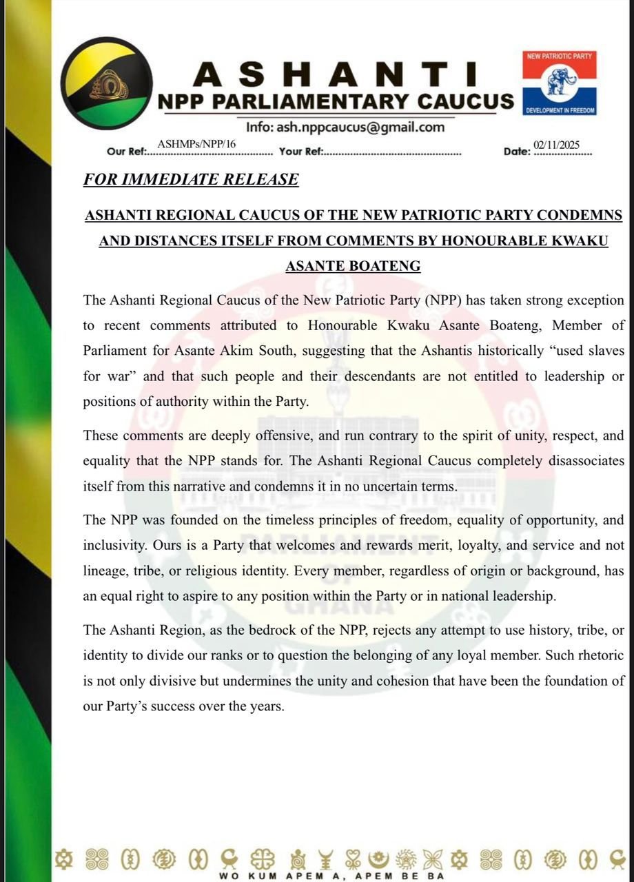 Stop linking NPP and Ashanti Region to political bigotry – NPP Ashanti MPs warn Asante Akim South MP Stop linking NPP and Ashanti Region to political bigotry – NPP Ashanti MPs warn Asante Akim South MP