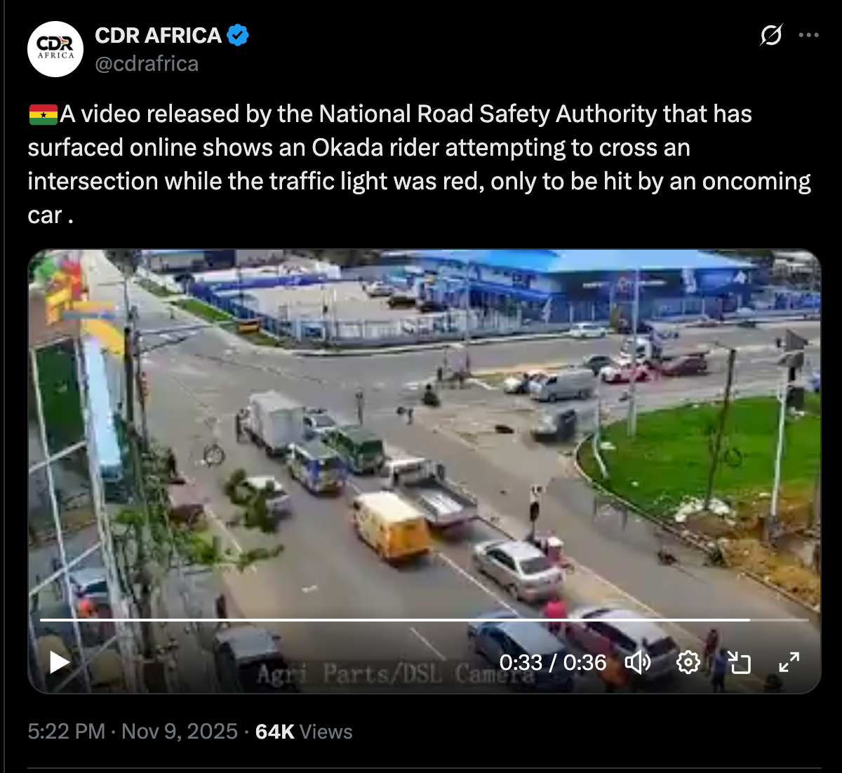 False ! Video claiming to show motor crash in Ghana is from Georgetown, Guyana