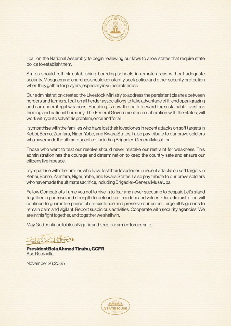 Nigeria declares nationwide security emergency, orders recruitment of additional army and police personnel