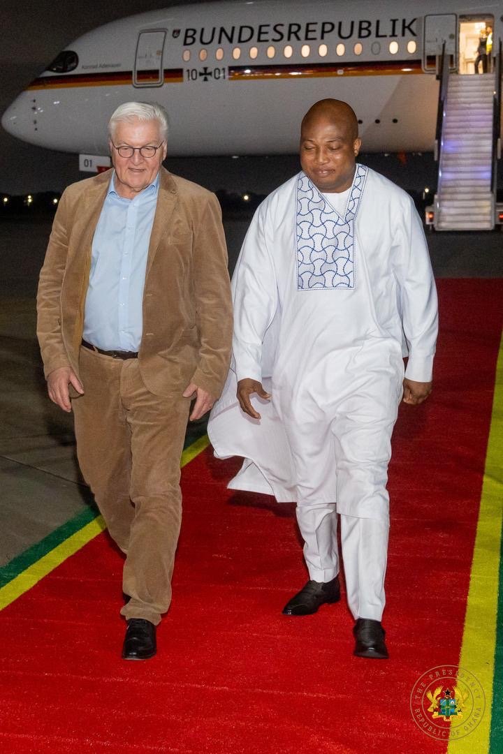 German President Frank-Walter Steinmeier arrives in Ghana for a three-day state visit