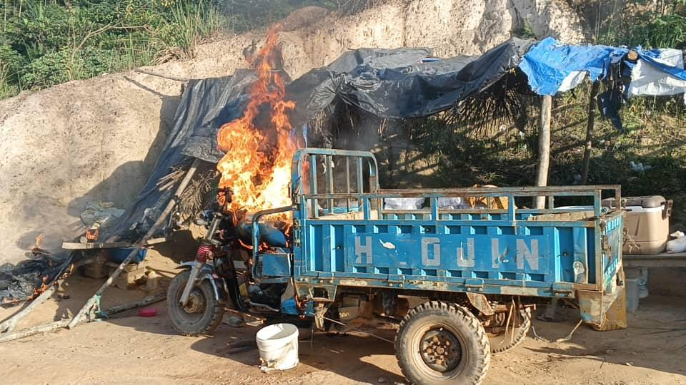 NAIMOS Task force strikes “Yellow face” galamsey site at Wassa Abrehyia NAIMOS Task force strikes “Yellow face” galamsey site at Wassa Abrehyia