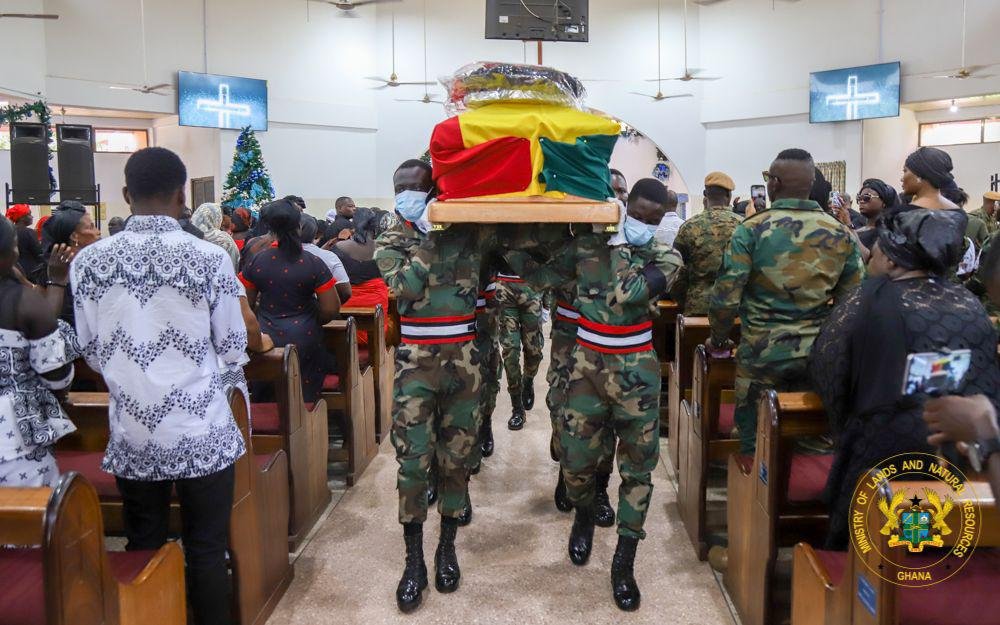 Lands Minister, NAIMOS mourn fallen soldier killed during anti-galamsey operation in Obuasi Lands Minister, NAIMOS mourn fallen soldier killed during anti-galamsey operation in Obuasi
