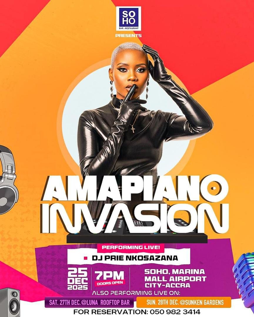 Amakye Dede, Reggie Rockstone and Amapiano Invasion to headline SOHO’s December shows Amakye Dede, Reggie Rockstone and Amapiano Invasion to headline SOHO’s December shows
