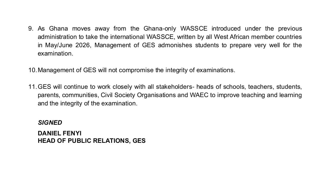 2025 WASSCE results credited to stronger supervision, strict examination protocols — GES