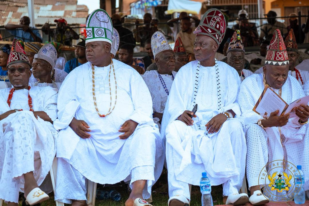 Photos: Ooni of Ife confers prestigious Yoruba title on President Mahama in Nigeria