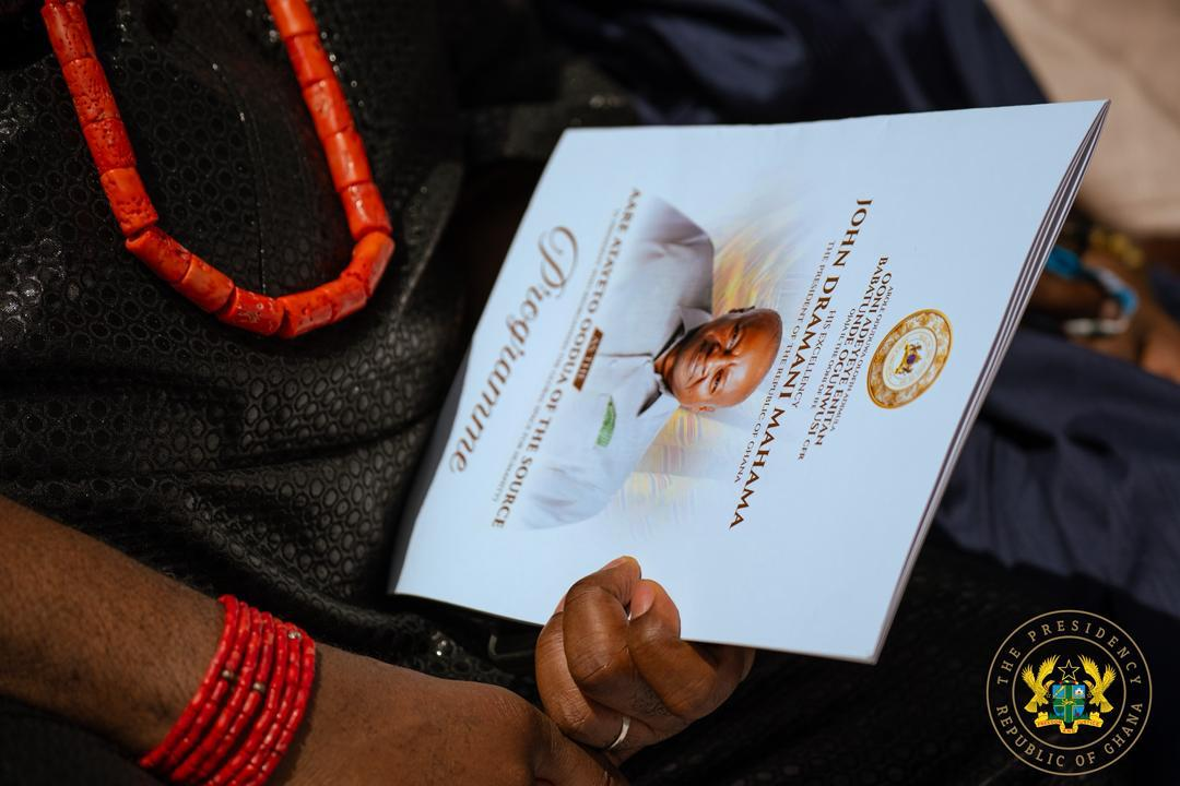 Photos: Ooni of Ife confers prestigious Yoruba title on President Mahama in Nigeria