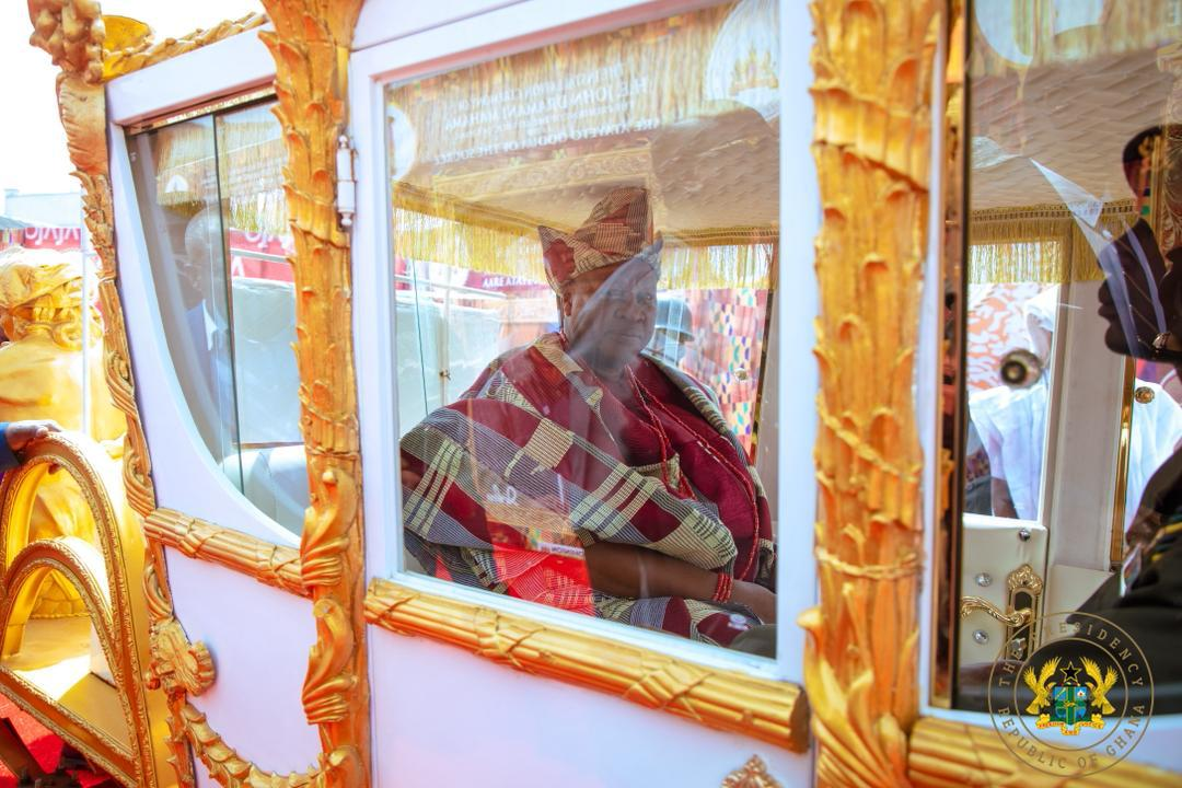 Photos: Ooni of Ife confers prestigious Yoruba title on President Mahama in Nigeria