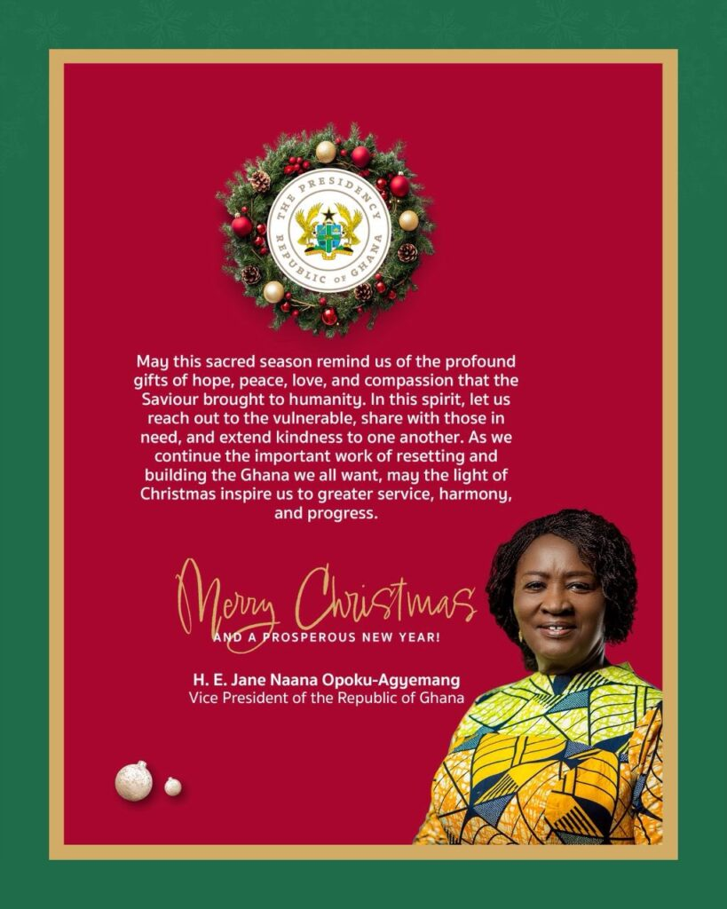 Veep urges Ghanaians to embrace the Christmas spirit of hope and compassion