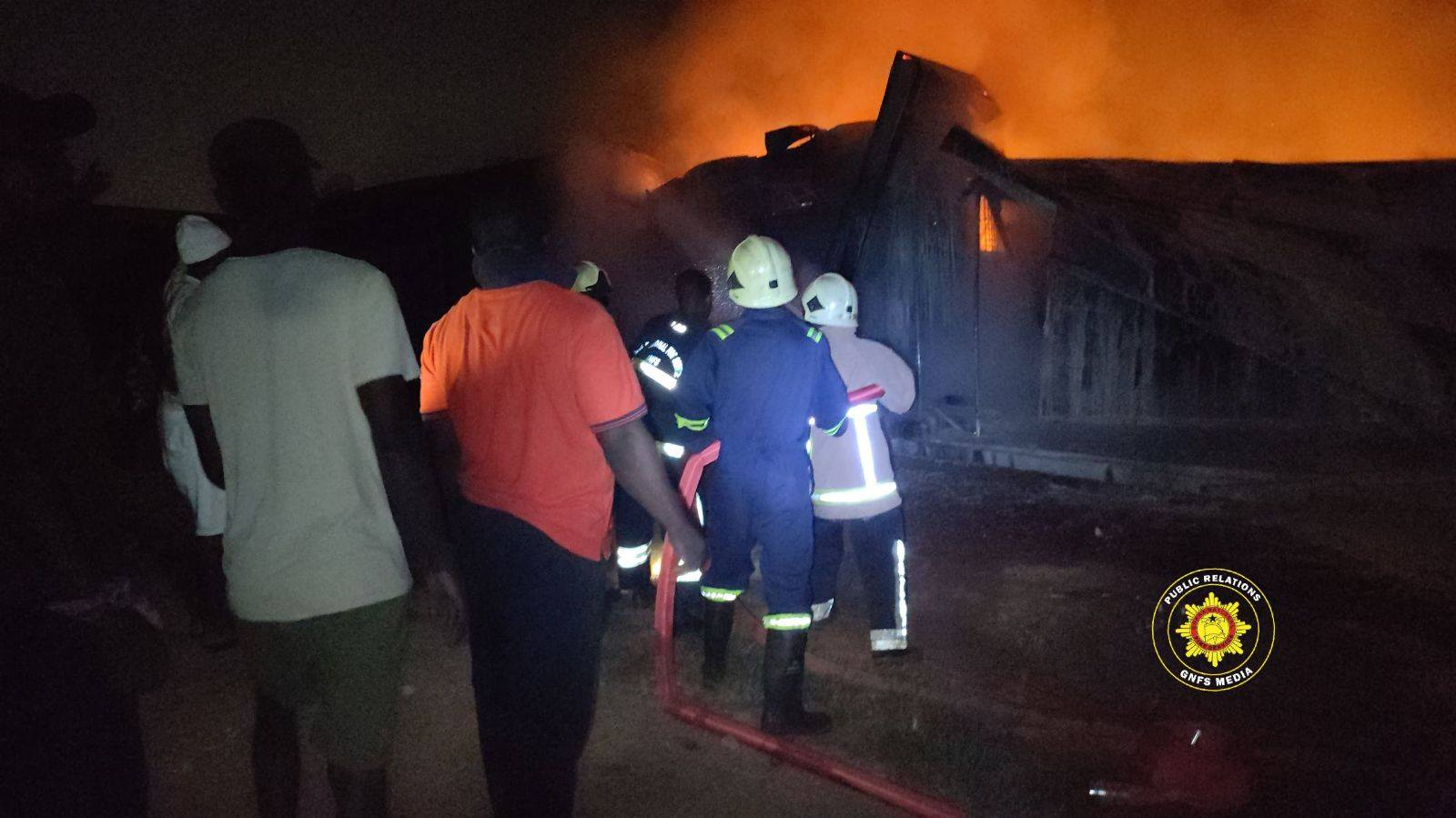 Fire destroys ten container shops at Tadisco Down, Takoradi Fire destroys ten container shops at Tadisco Down, Takoradi