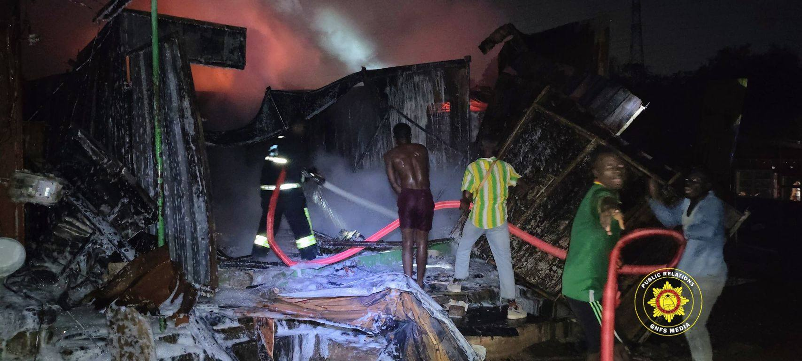 Fire destroys ten container shops at Tadisco Down, Takoradi Fire destroys ten container shops at Tadisco Down, Takoradi