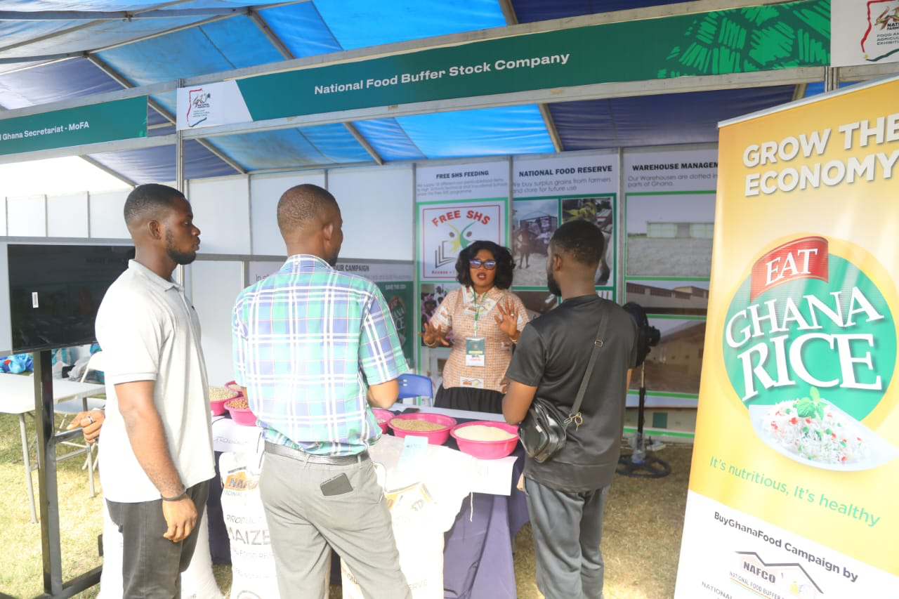 Dumelo tours Buffer Stock stands at National Agric Fair, applauds food security drive