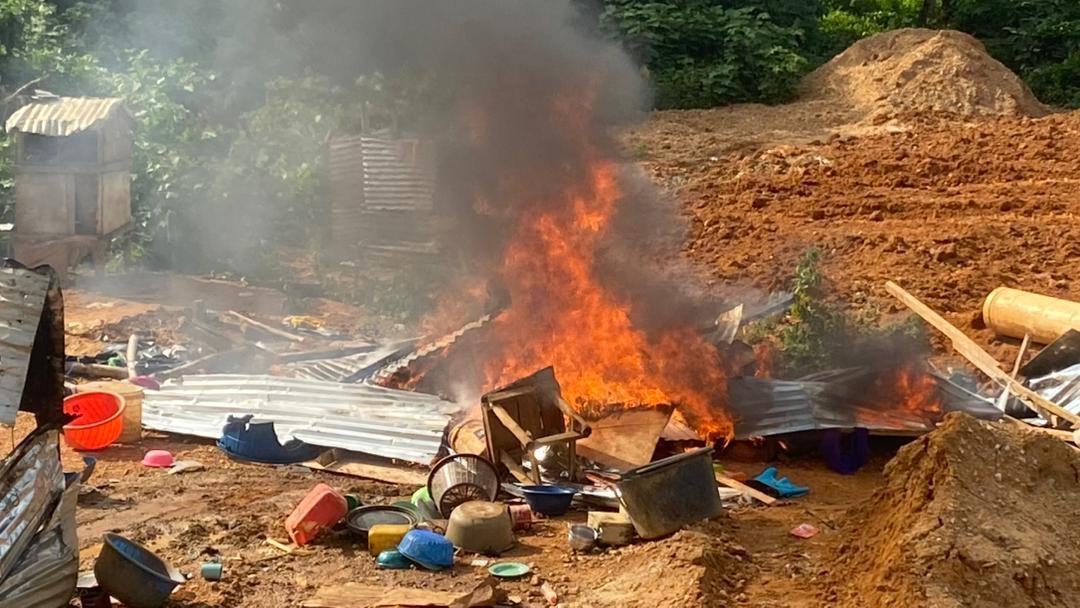 NAIMOS task force arrests 7 illegal miners in raid at Kwaebibirem