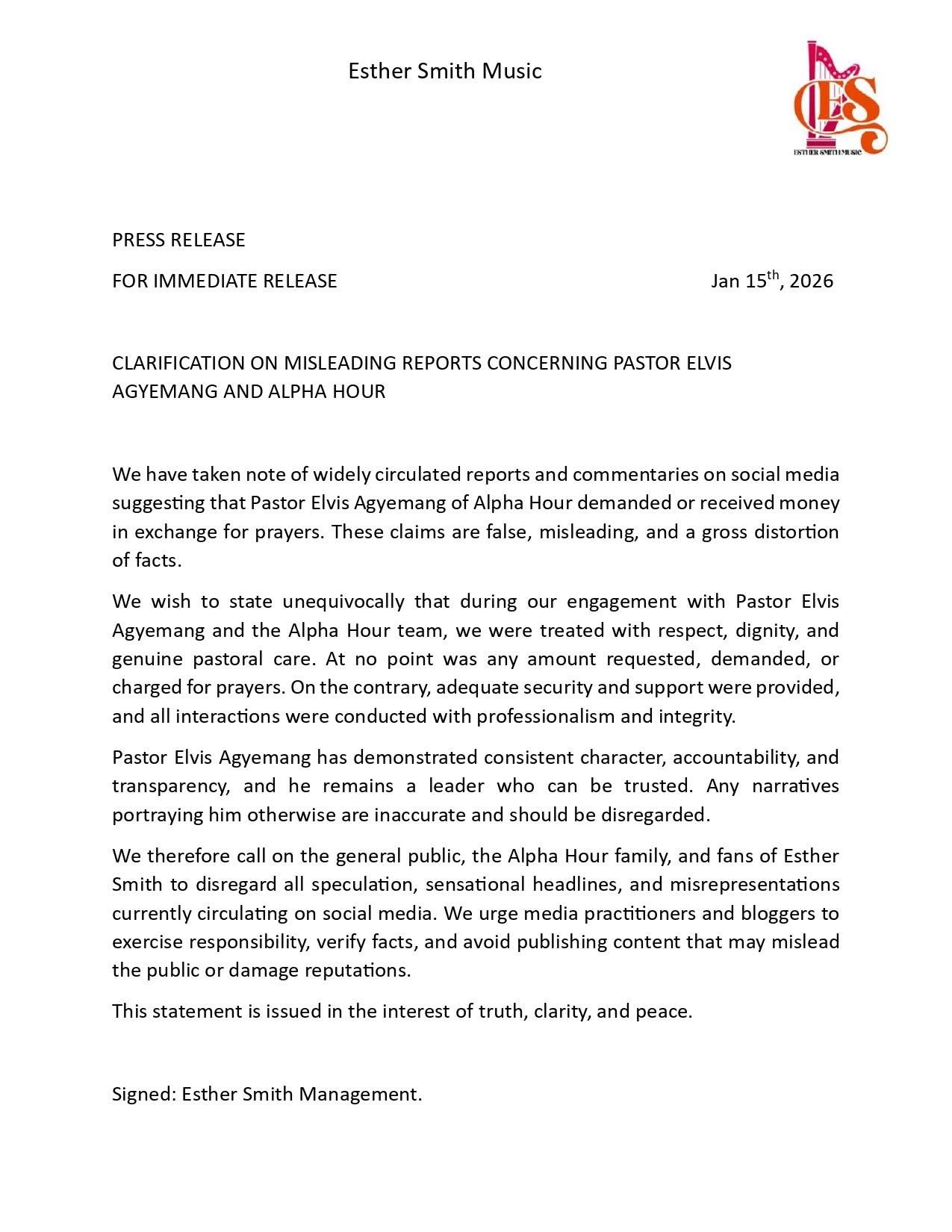 Esther Smith refutes claims Pastor Elvis Agyemang charged for prayers Esther Smith refutes claims Pastor Elvis Agyemang charged for prayers