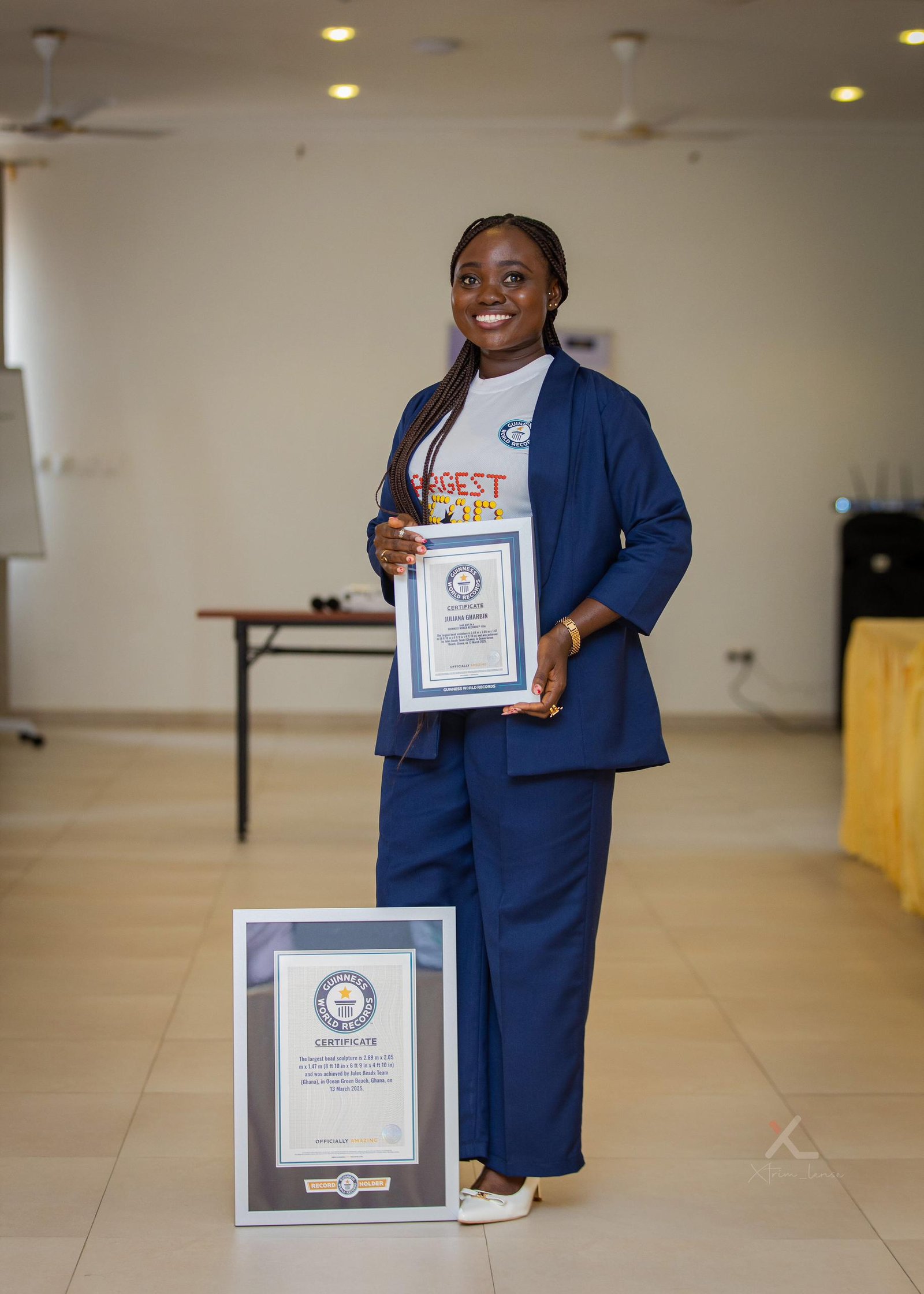 Juliana Gharbin clinches Guinness World Record with giant bead sculpture