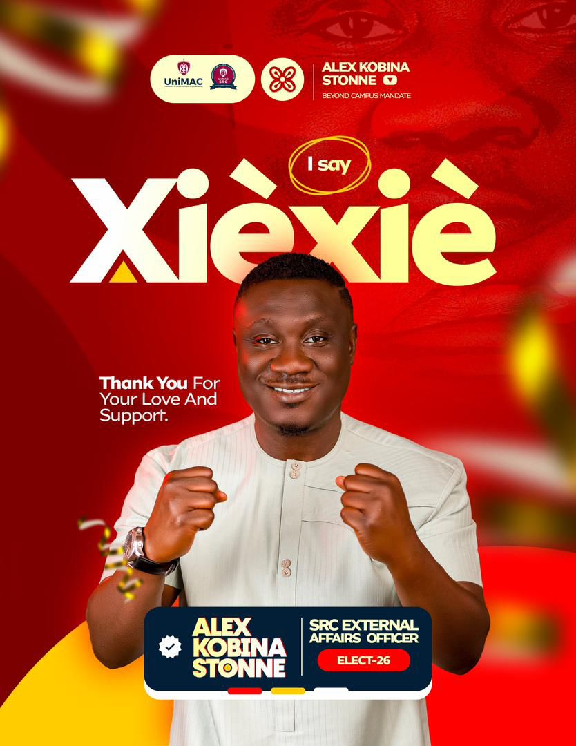 Sports journalist Alex Kobina Stonne elected UniMAC External Affairs Commissioner Sports journalist Alex Kobina Stonne elected UniMAC External Affairs Commissioner