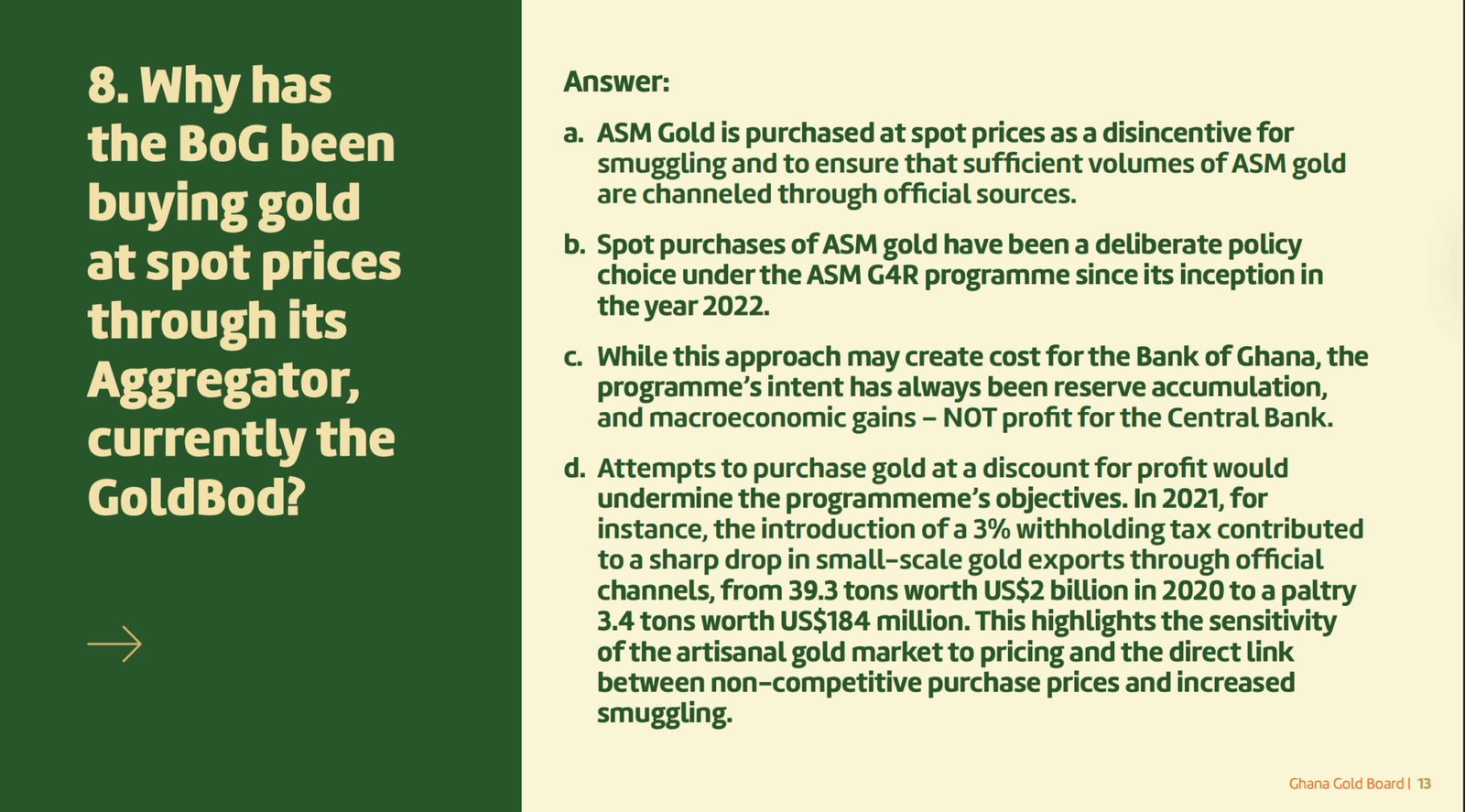 GoldBod defends spot-price purchases of ASM gold, cites anti-smuggling strategy