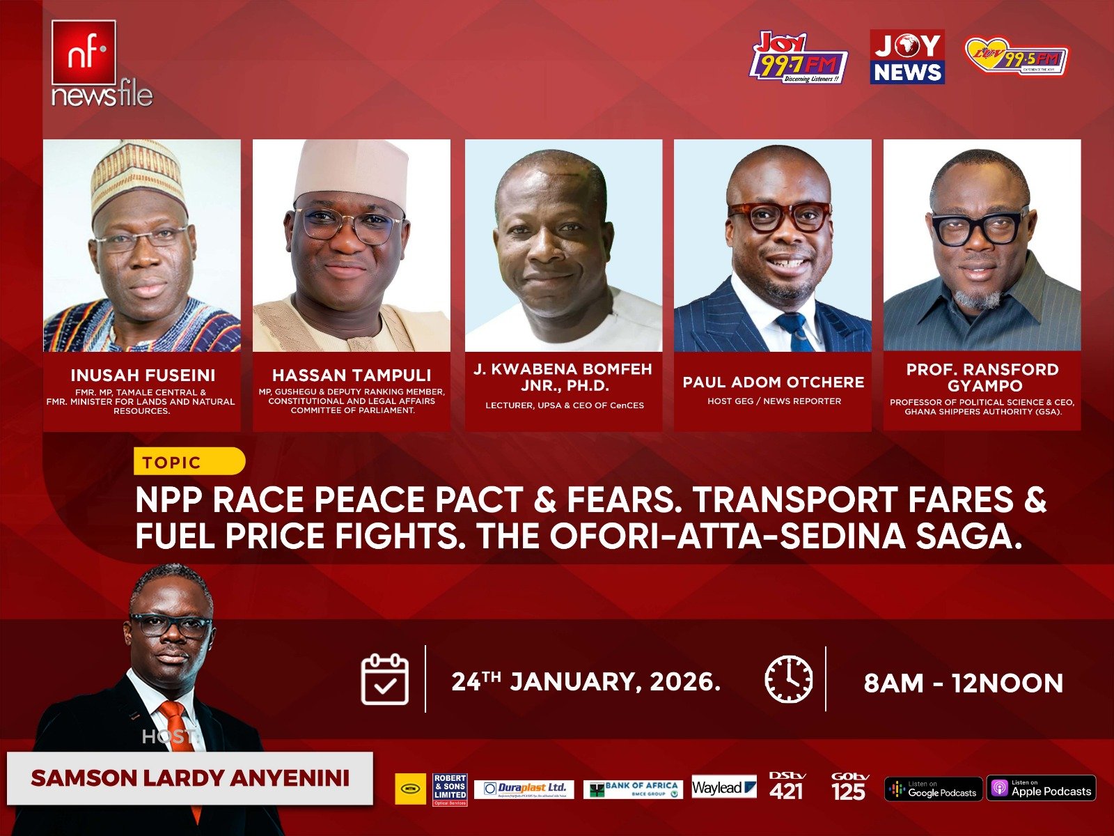 Livestream: Newsfile discusses transport fares & fuel prices, NPP primaries, Ofori-Atta & Sedina saga Livestream: Newsfile discusses transport fares & fuel prices, NPP primaries, Ofori-Atta & Sedina saga