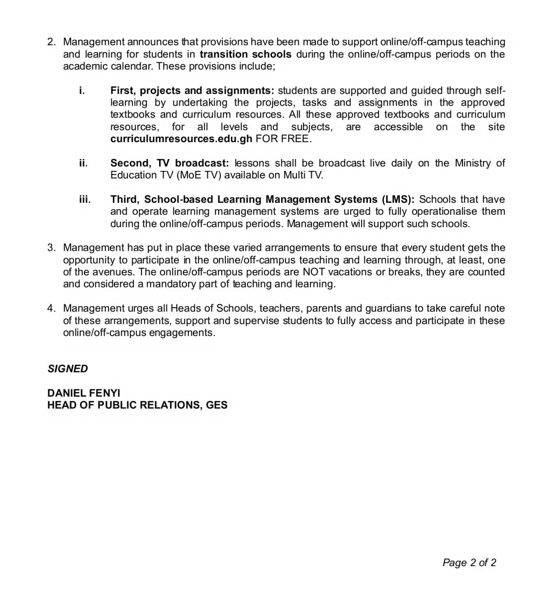 Double-track SHS students to learn via TV, online portal during off-campus periods — GES