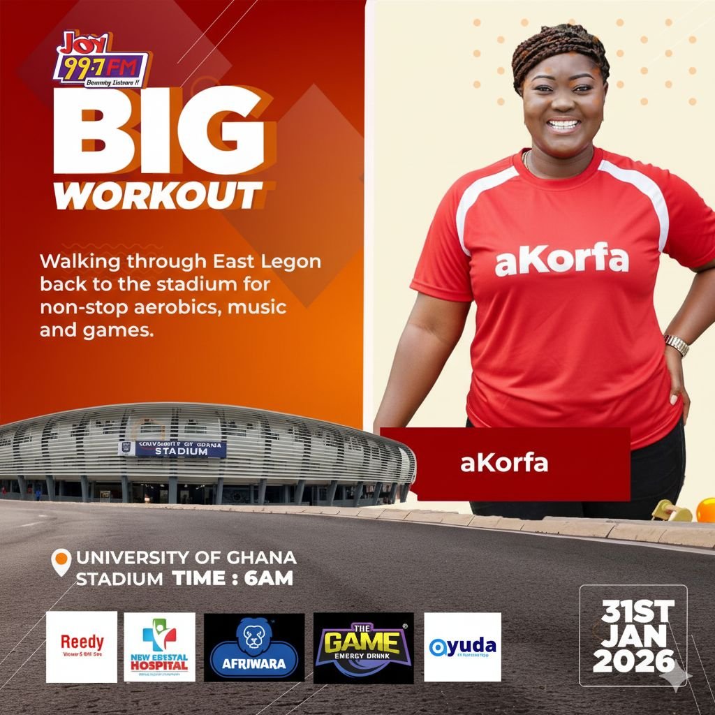 Joy FM personalities gear up for ‘Big Workout 2026’ at University of Ghana Stadium