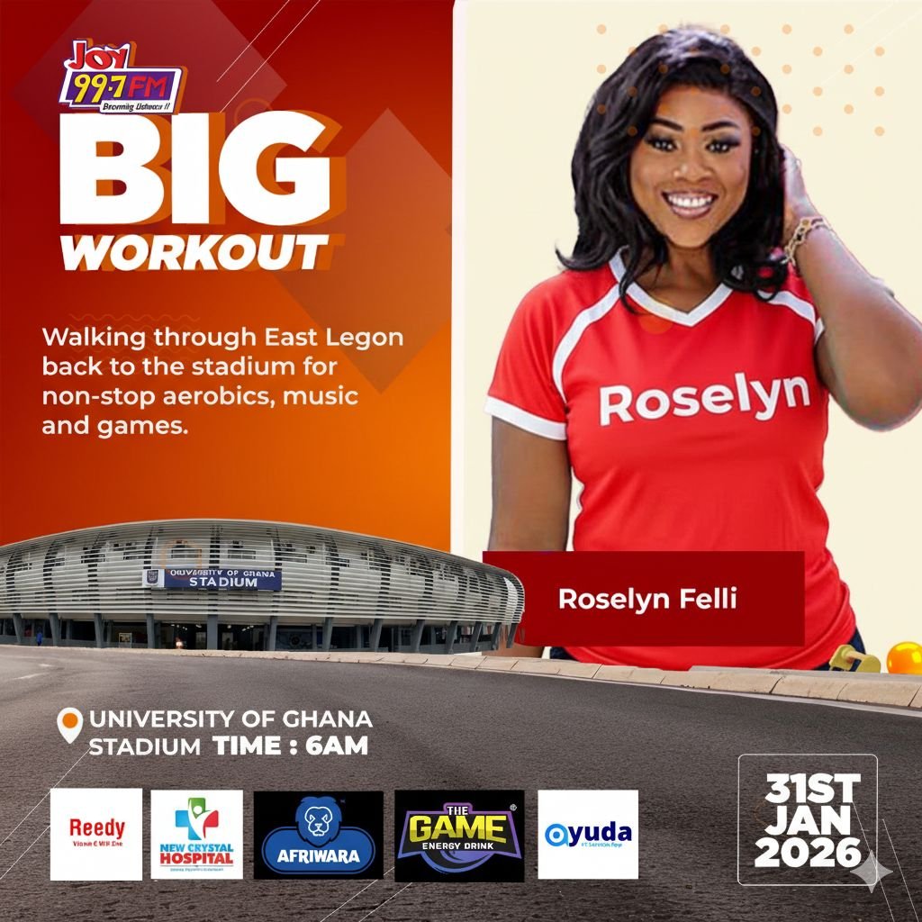 Joy FM personalities gear up for ‘Big Workout 2026’ at University of Ghana Stadium