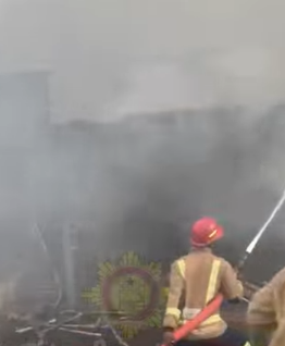Firefighters battle blaze at Madina Market
