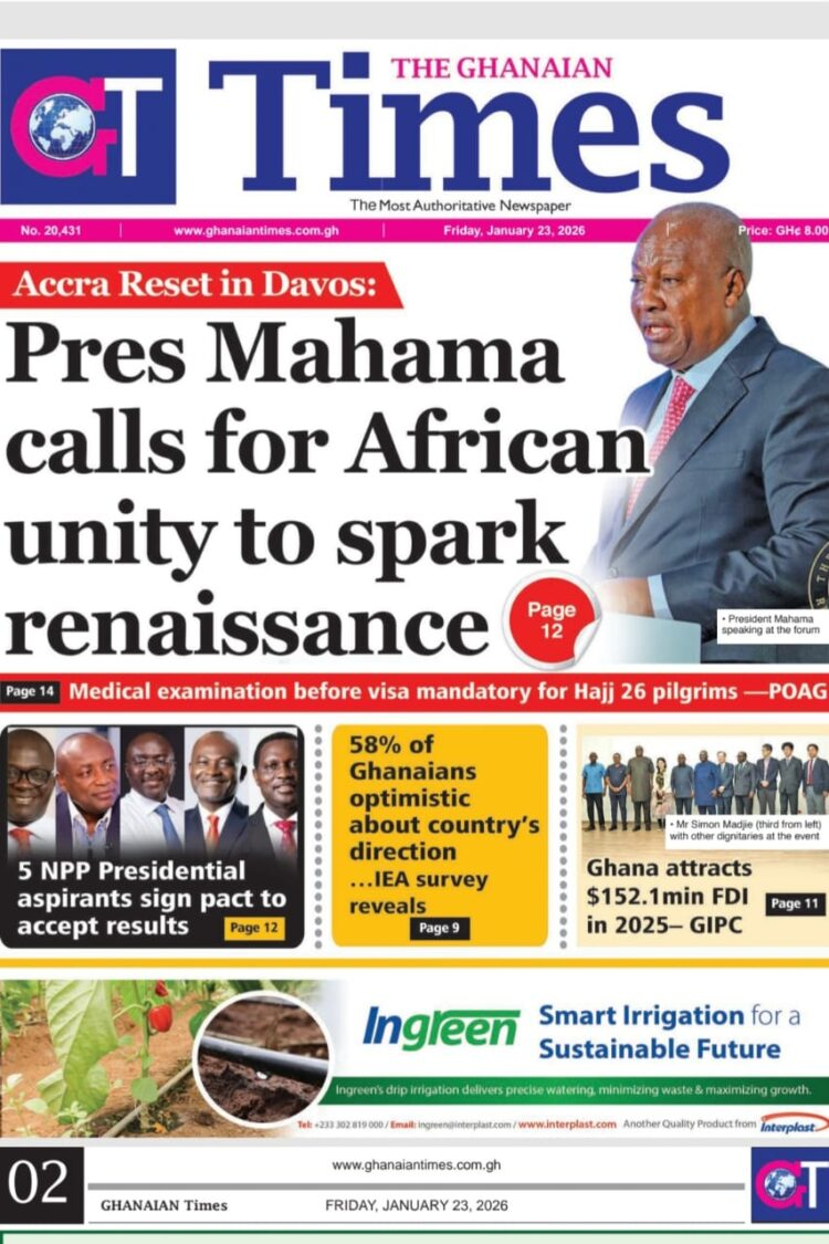 Today's Front pages: Friday, January 23, 2025