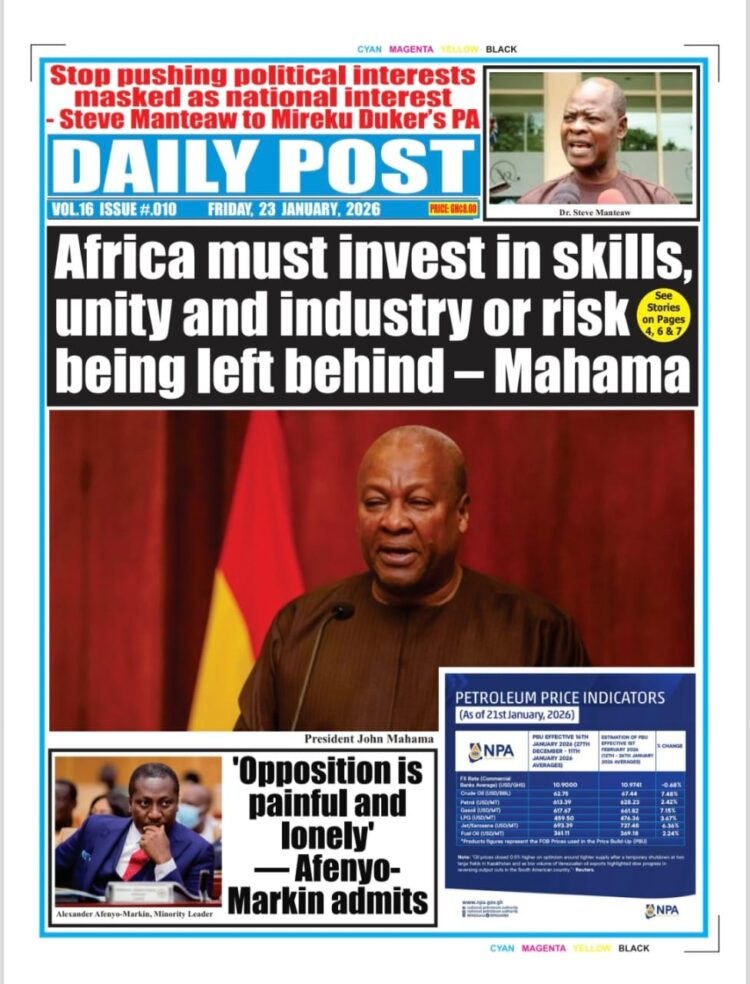 Today's Front pages: Friday, January 23, 2025