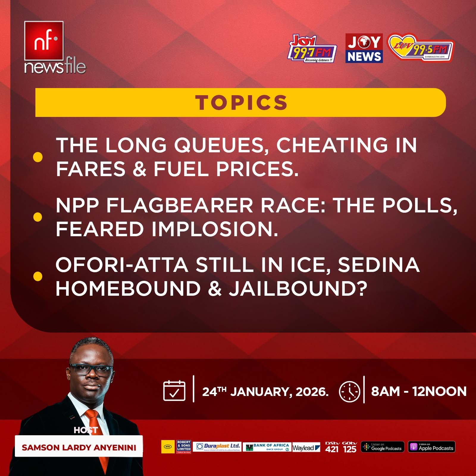 Livestream: Newsfile discusses transport fares & fuel prices, NPP primaries, Ofori-Atta & Sedina saga Livestream: Newsfile discusses transport fares & fuel prices, NPP primaries, Ofori-Atta & Sedina saga