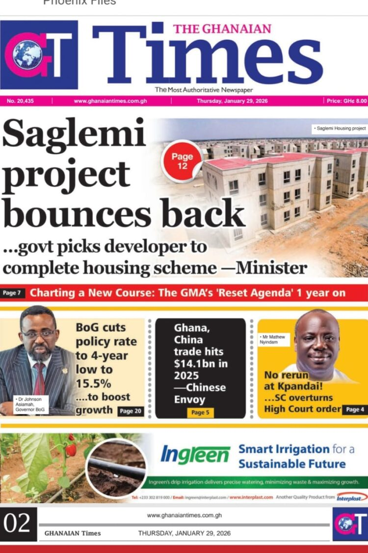 Today's Front pages: Thursday, January 29, 2026