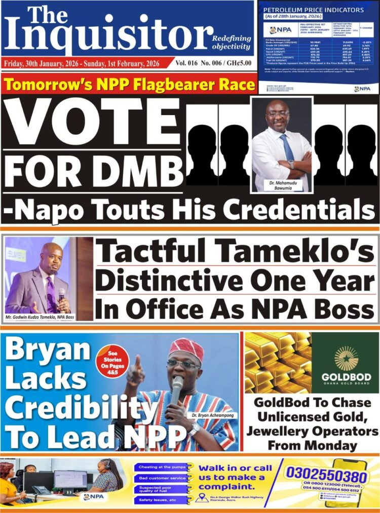 Today's Front pages : Friday, January 30, 2026