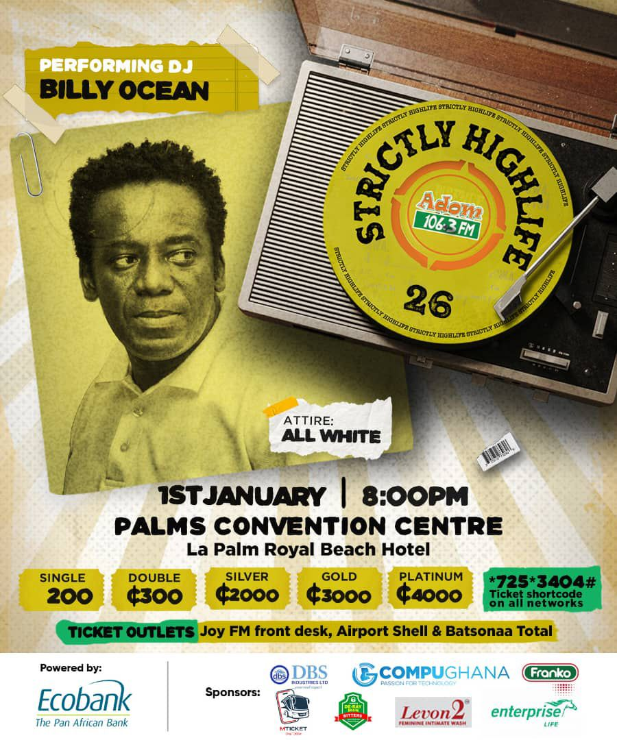 Adom FM’s Strictly Highlife comes off today at Palms Convention Centre