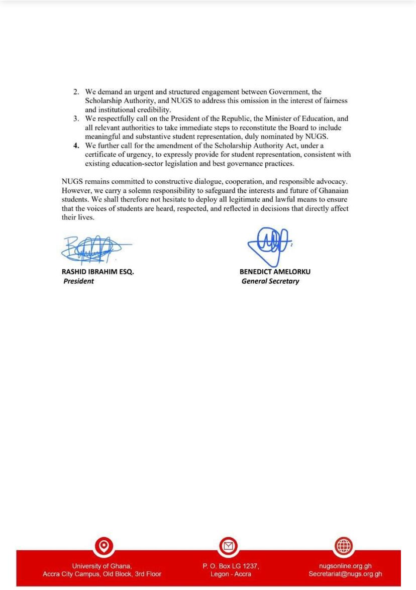 NUGS demands student representation on Scholarship Authority Board