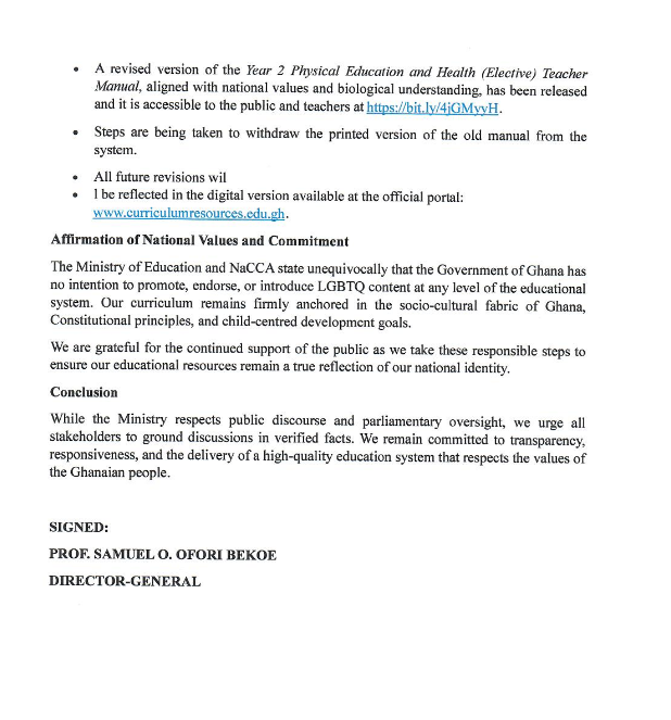 NaCCA revises teacher manual, withdraws 'gender definition' content deemed contrary to Ghanaian values NaCCA revises teacher manual, withdraws 'gender definition' content deemed contrary to Ghanaian values