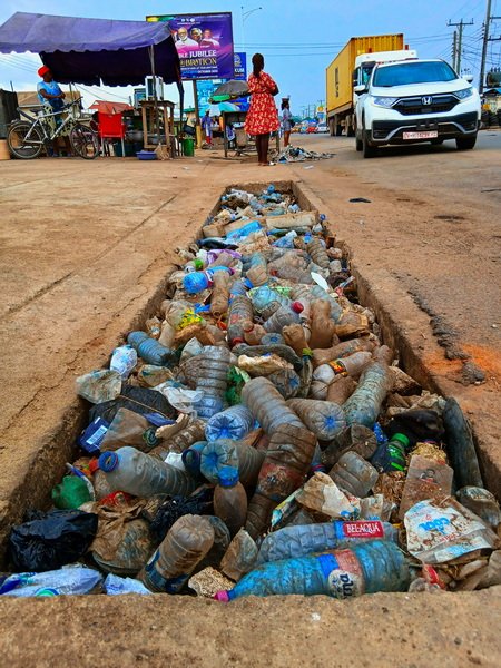 Mankessim-Accra lorry station’s choked gutters Mankessim-Accra lorry station’s choked gutters