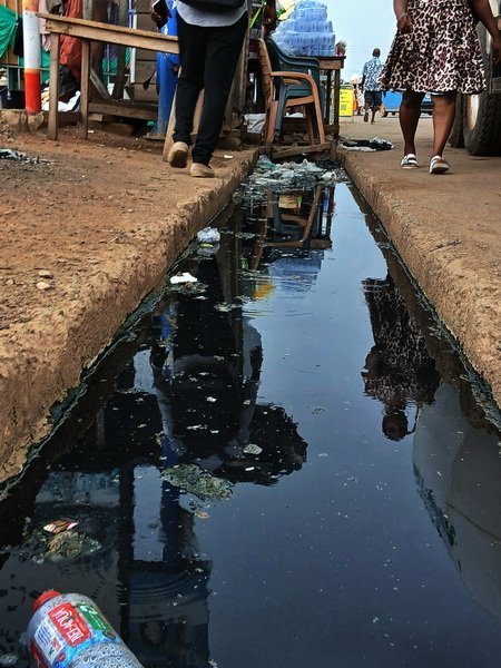 Mankessim-Accra lorry station’s choked gutters Mankessim-Accra lorry station’s choked gutters