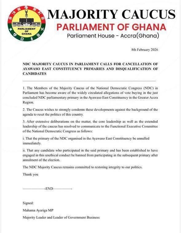 Mahama Ayariga withdraws from NDC Ayawaso East probe as Majority Caucus demands cancellation of primary Mahama Ayariga withdraws from NDC Ayawaso East probe as Majority Caucus demands cancellation of primary