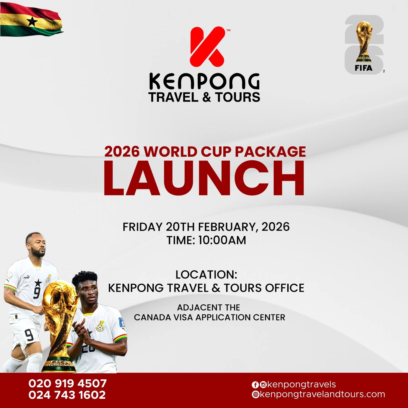 Kenpong Travel and Tours to launch 2026 World Cup travel package on Friday Kenpong Travel and Tours to launch 2026 World Cup travel package on Friday