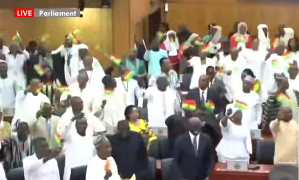 Parliament erupts in chants as Majority, Minority trade symbols after Mahama’s SONA Parliament erupts in chants as Majority, Minority trade symbols after Mahama’s SONA