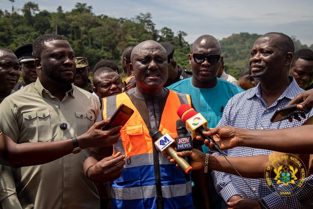 Galamsey fight: Lands Minister inspects 320 reclaimed hectares at Manso Nyankomanse, assures intensified reclamation drive