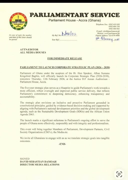 Parliament to launch corporate strategic plan 2026–2030 Parliament to launch corporate strategic plan 2026–2030