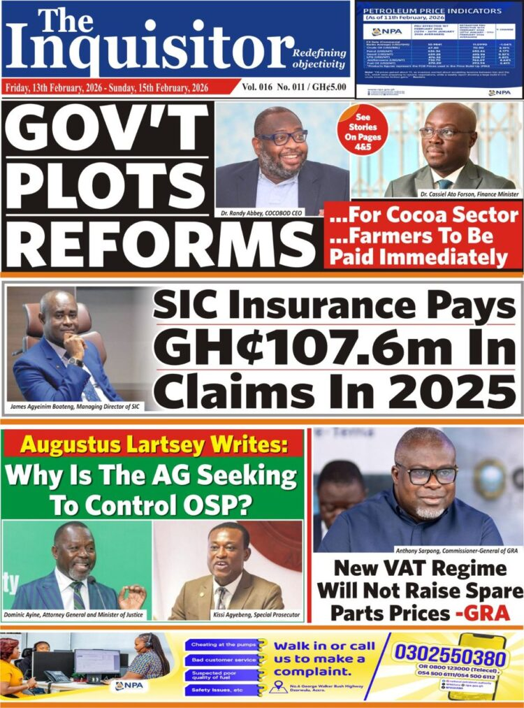 Today's Front pages: Friday, February 13, 2026