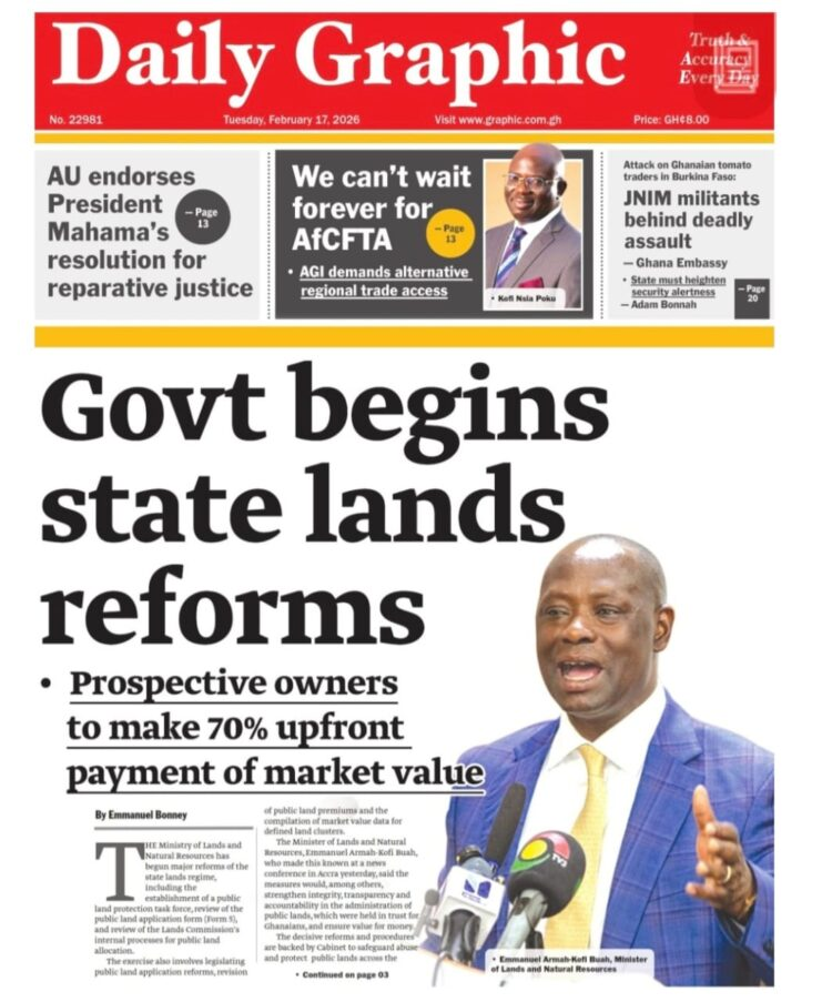 Today's Front pages : Tuesday, February 17, 2026