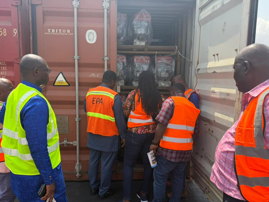 Photos: EPA busts 14 containers of illegal mining machines at Tema Port Photos: EPA busts 14 containers of illegal mining machines at Tema Port